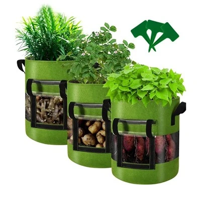 Sacos para cultivo de batatas com alças